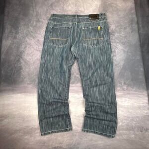 denim jeans y2k streetwear baggy straight leg casual style southpole yellow tab